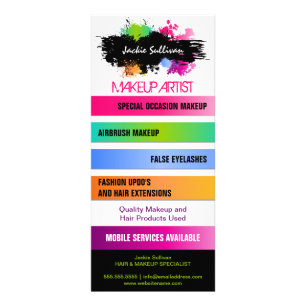 Colour Splash Makeup Artist Promotional Rack Card