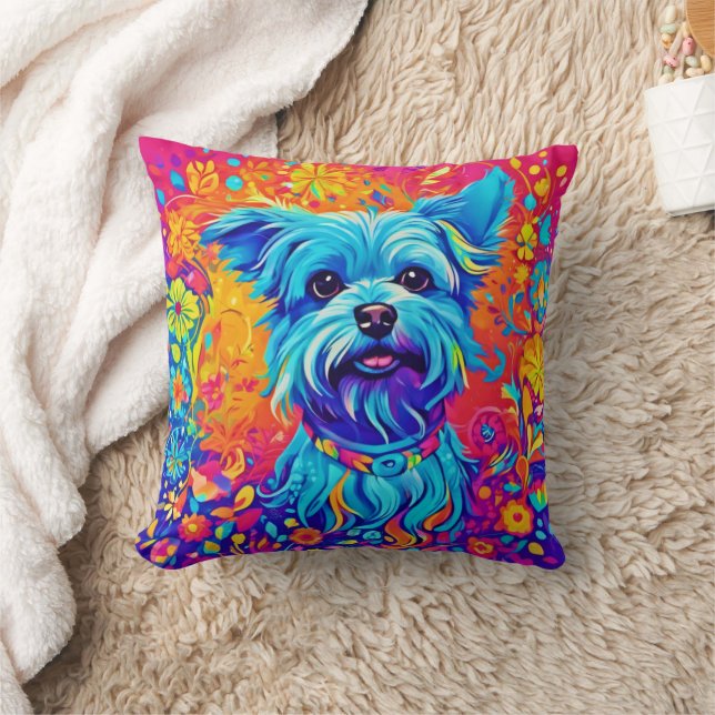 Colour Splash: Maltese Puppy Painting Cushion (Blanket)