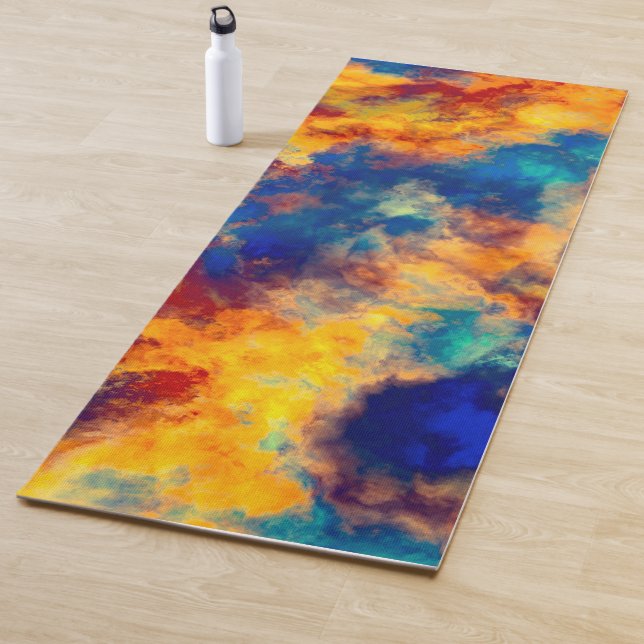 Colour Splash Multi Colour Red Blue Yellow Yoga Mat (In Situ)