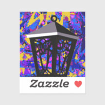 Colour Splash Owl Lantern Sticker