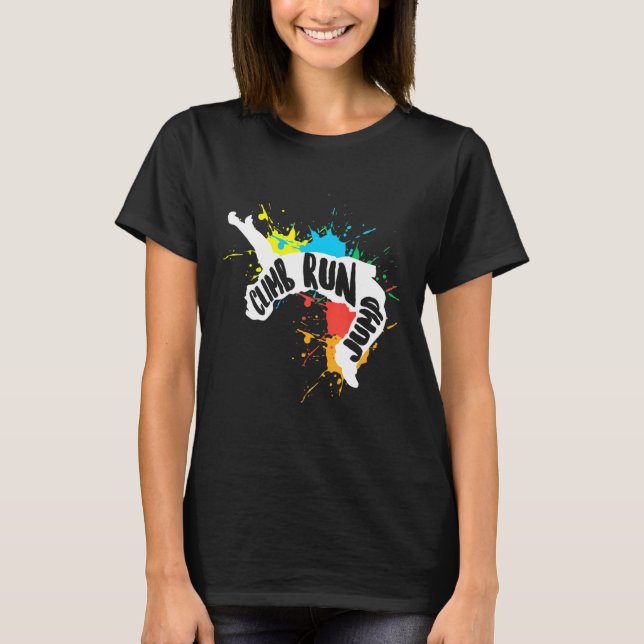 Colour Splash Parkour Backflip Free Running Mp T-Shirt (Front)