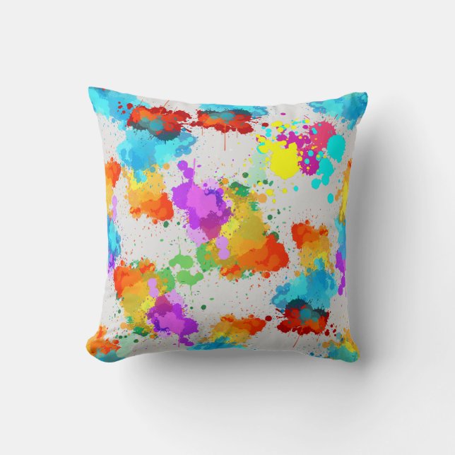 Colour Splash Pattern CC01 L Grey BG Cushion (Front)