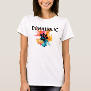 "Colour Splash Paw Print Vibrant Pet Lover Desig T-Shirt