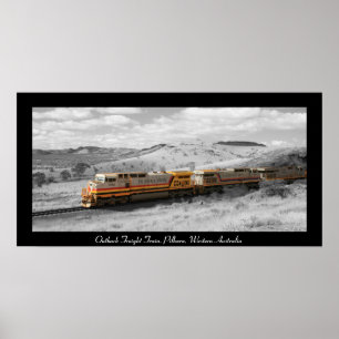 Colour Splash Photograph - Outback Freight Train Poster