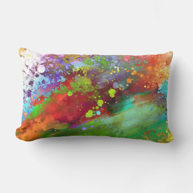 colour splash pillow bright colourful abstract art (Front)