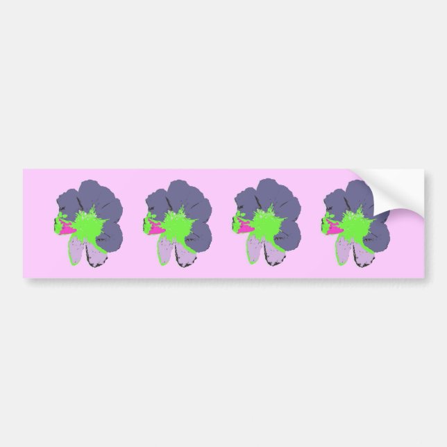 Colour Splash/ PopArt Flower Bumper Sticker (Front)
