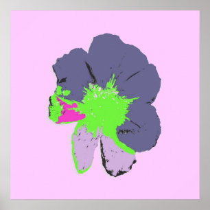 Colour Splash/ PopArt Flower Poster
