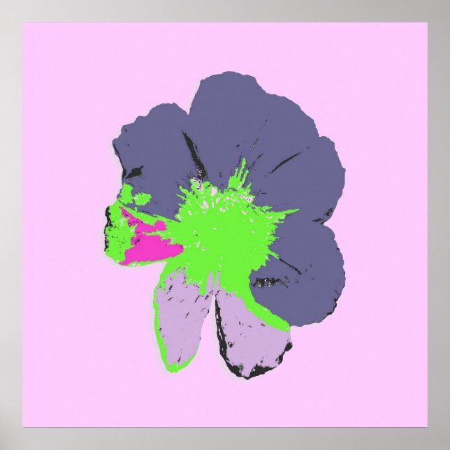 Colour Splash/ PopArt Flower Poster (Front)