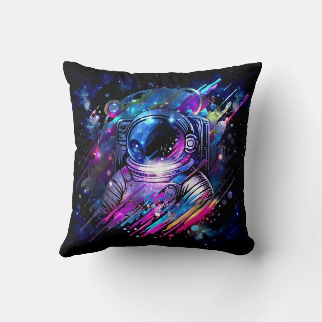 Colour Splash Starry Space Astronaut  Cushion (Back)