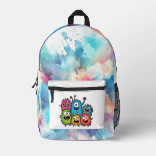 Colour Splash Tie Dye with Monster Bunch Printed Backpack
