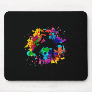 Colour Splash Wrestling Art Vibrant Wrestler Mouse Pad