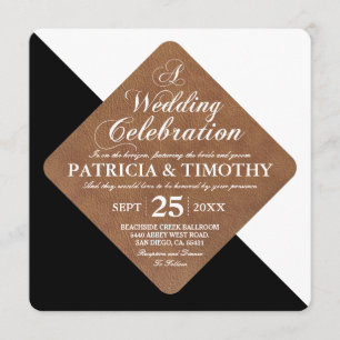 Colour Split Black Versus White Wedding Invitation