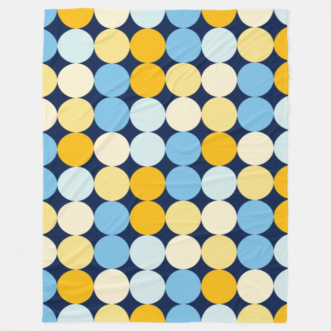 Colour Spots 02 - Dark Blue Fleece Blanket (Front)