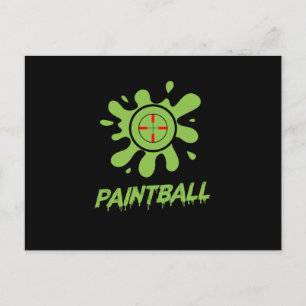 Colour Spots Paintball Player Paintball Colour Bal Postcard