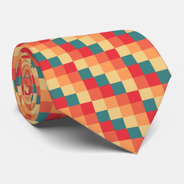 Colour Squares 017 Tie (Rolled)