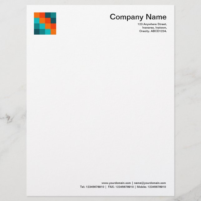 Colour Squares 01 Personalised Letterhead (Front)