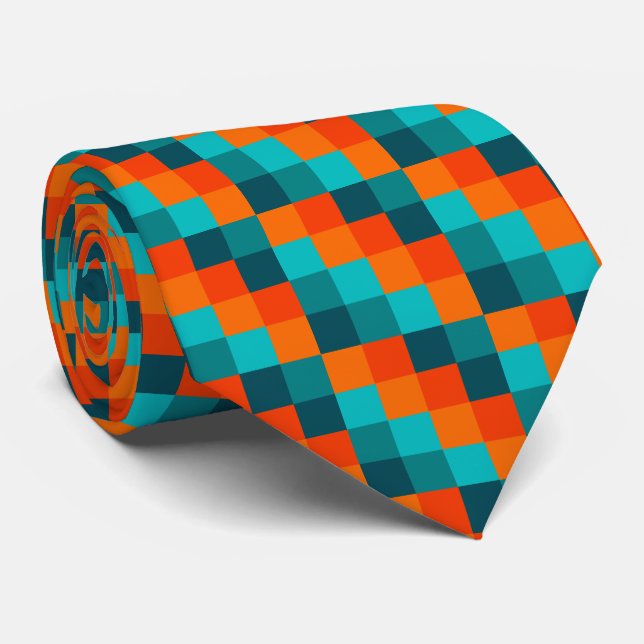 Colour Squares 01 Tie (Rolled)