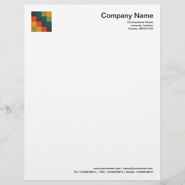 Colour Squares 03 Letterhead Template (Front)