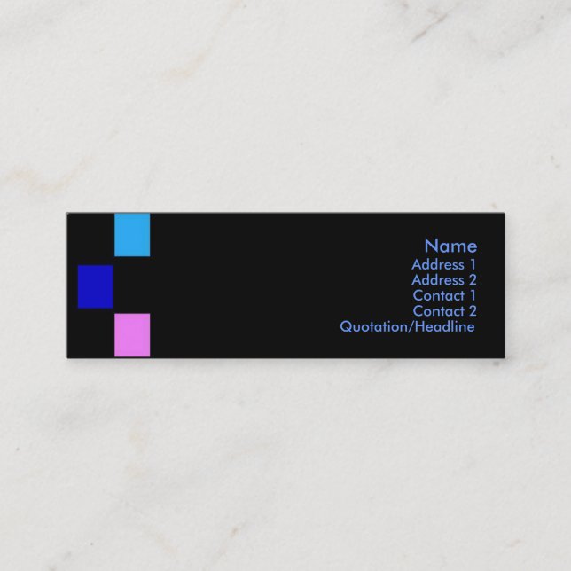 Colour Squares - Skinny Profile Card (Front)