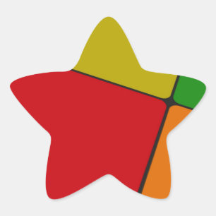 Colour Squares Star Sticker