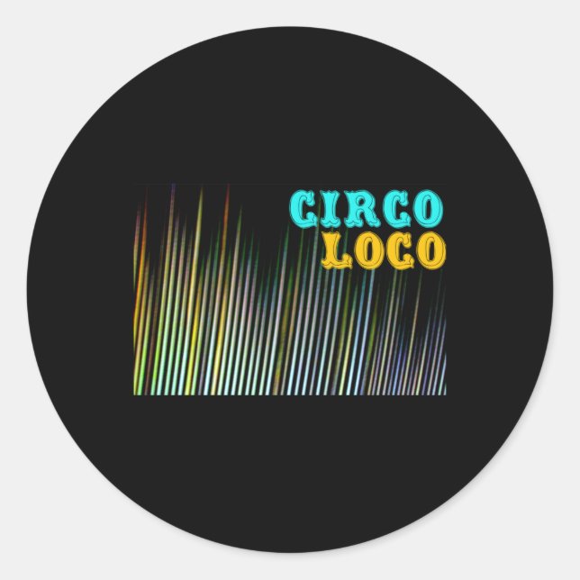 Colour Stripe Circo Loco Text Sticker  (Front)