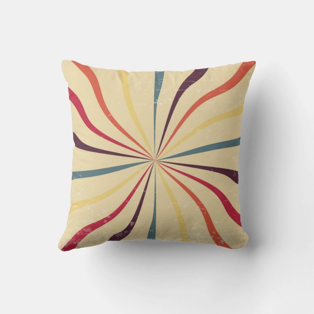 colour stripe pattern cushion (Back)