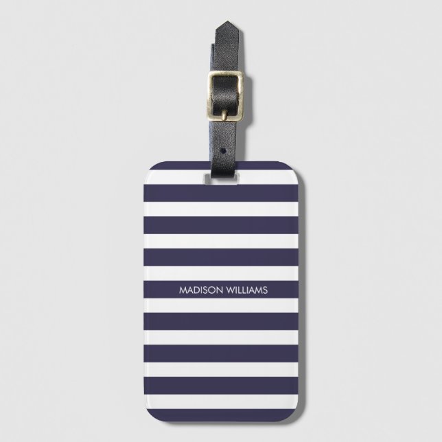 Colour Stripe Personalised Name Luggage Tag (Front Vertical)