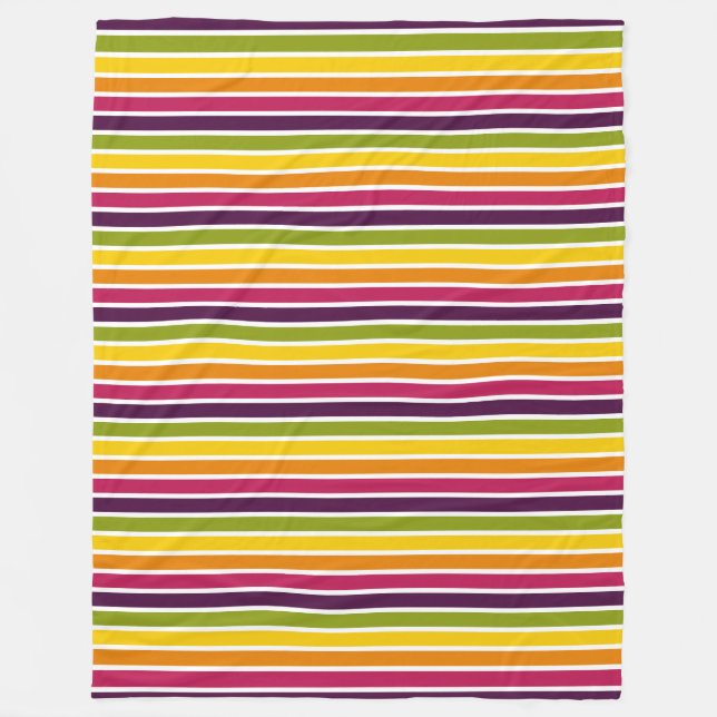 Colour Stripes 03 - Horizontal Fleece Blanket (Front)