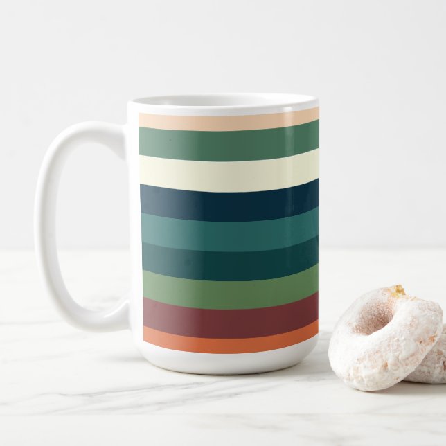Colour Stripes  Coffee Mug (With Donut)