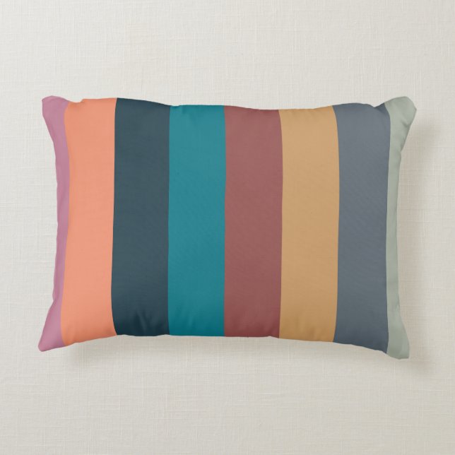 colour stripes colourful pastel decorative cushion (Back)