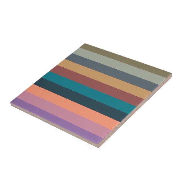 colour stripes in colourful pastel ceramic tile (Side)