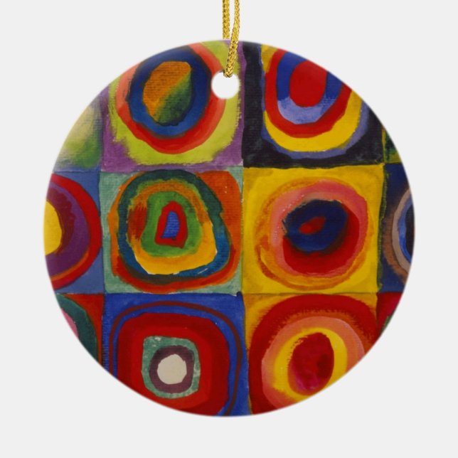 Colour Study of Squares Circles by Kandinsky Ceramic Ornament (Front)