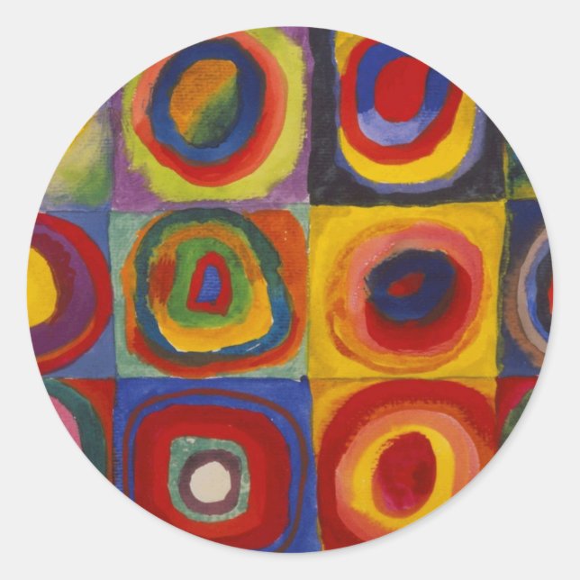 Colour Study of Squares Circles by Kandinsky Classic Round Sticker (Front)