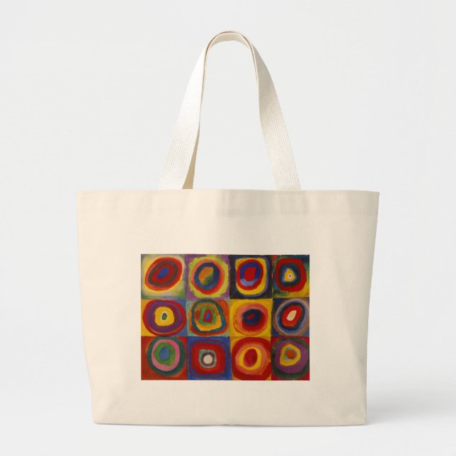 Colour Study of Squares Circles by Kandinsky Large Tote Bag (Front)