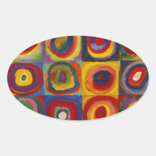 Colour Study of Squares Circles by Kandinsky Oval Sticker