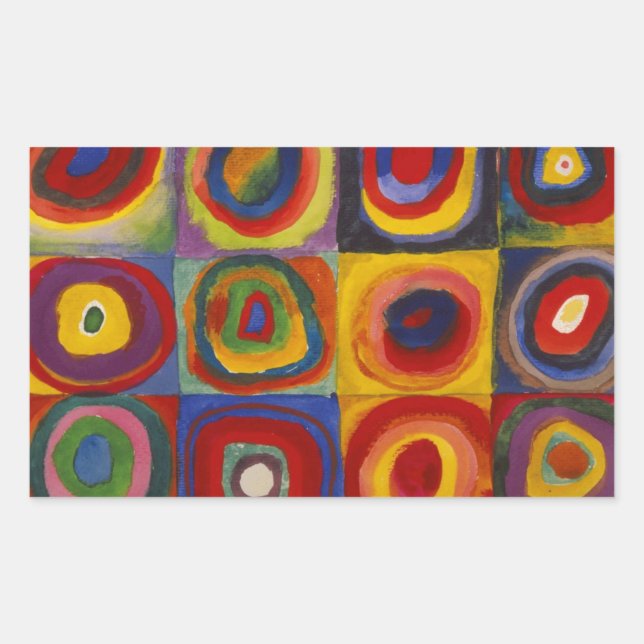Colour Study of Squares Circles by Kandinsky Rectangular Sticker (Front)