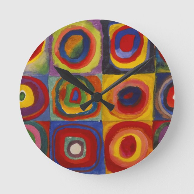 Colour Study of Squares Circles by Kandinsky Round Clock (Front)