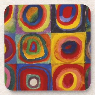 Colour Study of Squares Circles Coaster