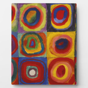 Colour Study of Squares Circles Plaque