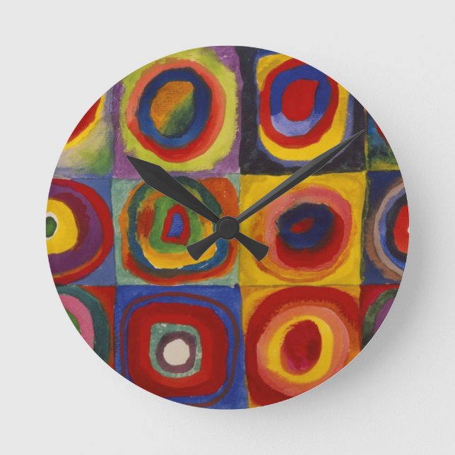 Colour Study of Squares Circles Round Clock (Front)