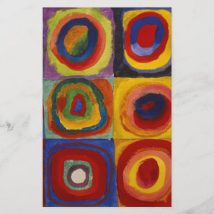 Colour Study of Squares Circles Stationery