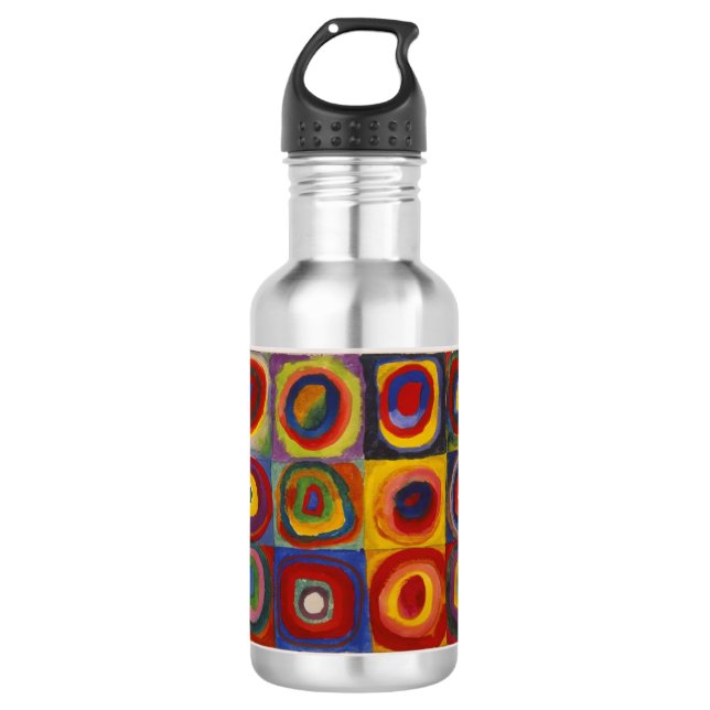 Colour Study: Squares with Concentric Circles 532 Ml Water Bottle (Front)