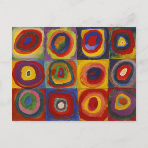 Colour Study Squares With Concentric Circles Postcard