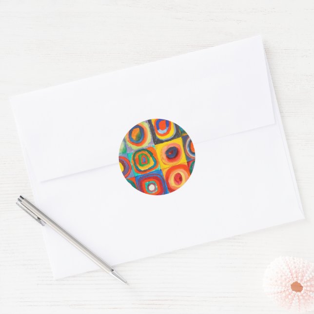 Colour Study | Wassily Kandinsky Classic Round Sticker (Envelope)