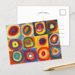 Colour Study | Wassily Kandinsky Postcard<br><div class="desc">Colour Study, Squares with Concentric Circles (1913) | Wassily Kandinsky’s Colour Study: Squares with Concentric Circles is a vibrant exploration of colour and form, featuring a grid of squares filled with concentric circles in an array of bold and contrasting hues. Each square contains unique colour combinations, creating a visual rhythm...</div>