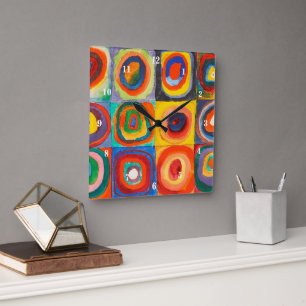 Colour Study   Wassily Kandinsky Square Wall Clock