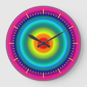colour swatch rainbow large clock