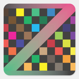colour swatches diagonal square sticker