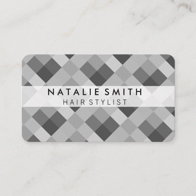 Colour Swatches (Diamond Pattern / Black White) Business Card (Front)