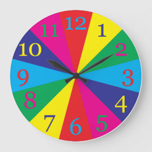 colour swatches yellow green cyan blue magenta red large clock